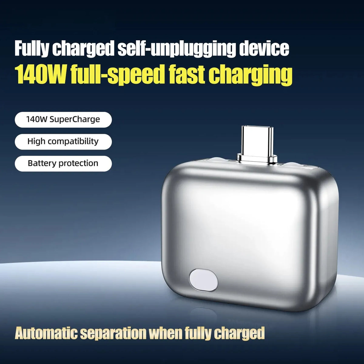 Auto‑Disconnect Charging Adapter 140W | Fully Charged Self‑Unplugging Device Fire‑Resistant PC for Phone Laptop Power Bank Overnight Safe Charger LX‑007