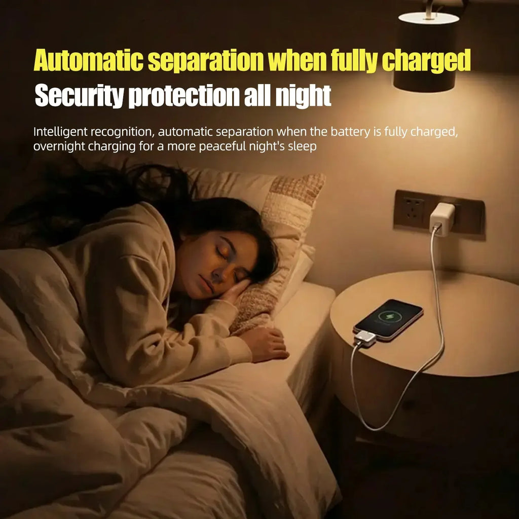 Auto‑Disconnect Charging Adapter 140W | Fully Charged Self‑Unplugging Device Fire‑Resistant PC for Phone Laptop Power Bank Overnight Safe Charger LX‑007