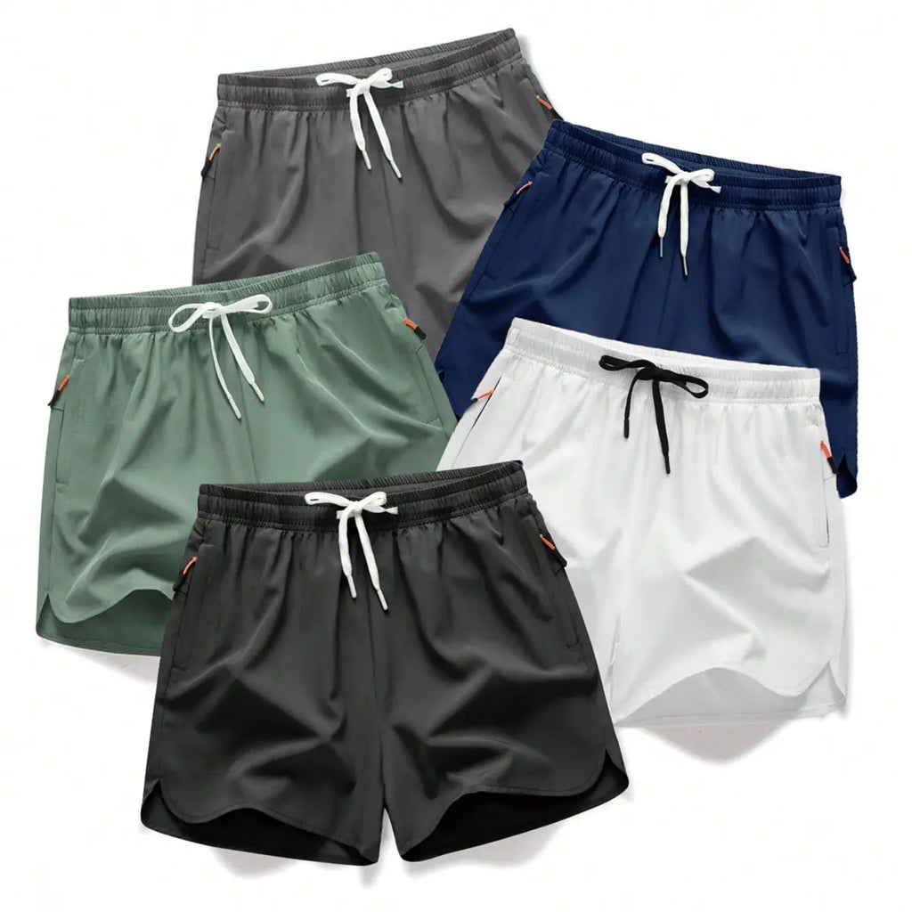 5 piece summer men's thin fabric breathable quick drying beach shorts Men's Drawstring Zipper Pocket Shorts,, Breathable Men'sBottoms for Daily Wear Shorts Pack of5 5 sense gifts for him Summer swim trunks with quick drying Plain Beige Tropical