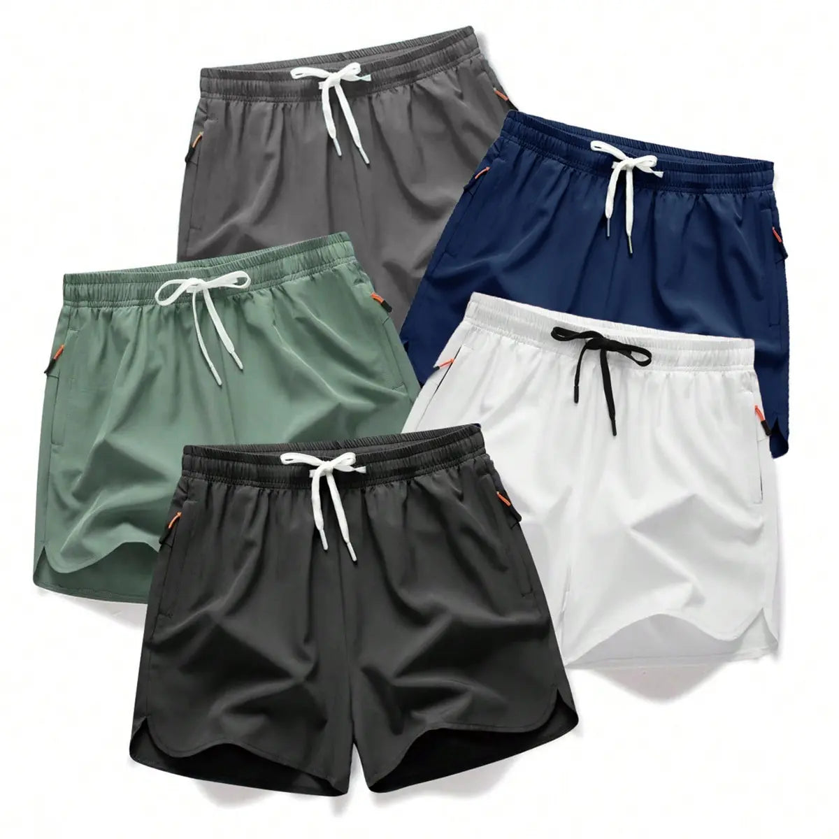 5 piece summer men's thin fabric breathable quick drying beach shorts Men's Drawstring Zipper Pocket Shorts,, Breathable Men'sBottoms for Daily Wear Shorts Pack of5 5 sense gifts for him Summer swim trunks with quick drying Plain Beige Tropical