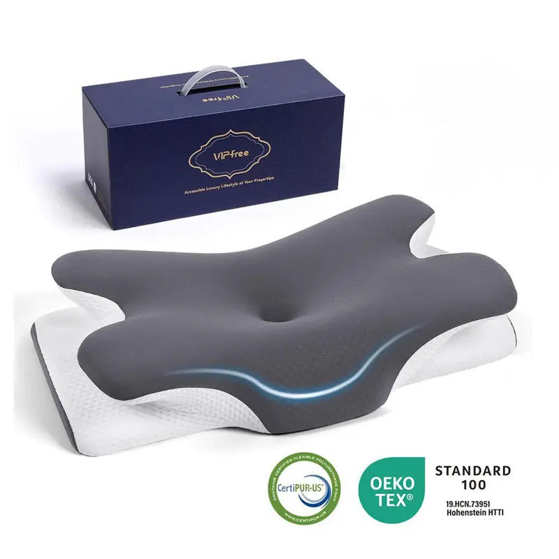 Ergonomic Cooling Memory Foam Pillow – Cervical Neck Support Pillow for Better Sleep, Shoulder Relief & Spinal Alignment