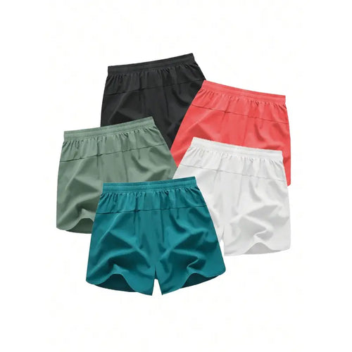 5 piece summer men's thin fabric breathable quick drying beach shorts Men's Drawstring Zipper Pocket Shorts,, Breathable Men'sBottoms for Daily Wear Shorts Pack of5 5 sense gifts for him Summer swim trunks with quick drying Plain Beige Tropical