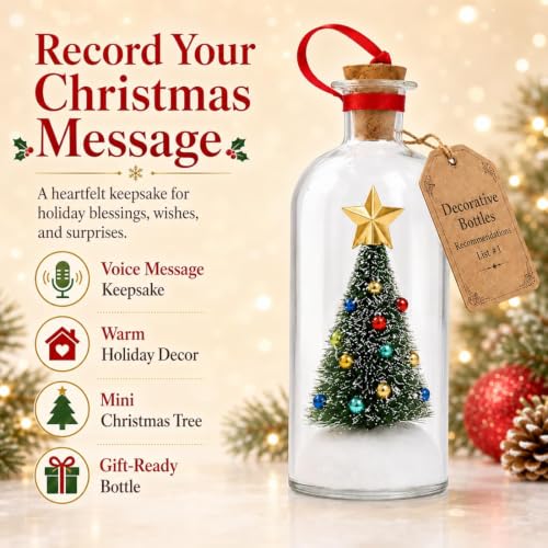 2026 Recordable Christmas Tree Message Bottle Xmas Holiday Keepsake Christmas Props Christmas Ornament Christmas Tree Ornaments