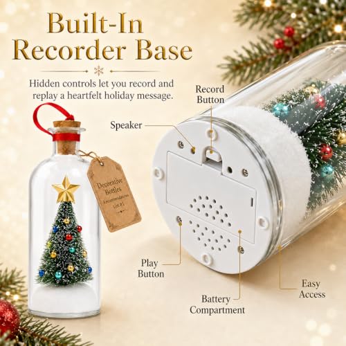 2026 Recordable Christmas Tree Message Bottle Xmas Holiday Keepsake Christmas Props Christmas Ornament Christmas Tree Ornaments