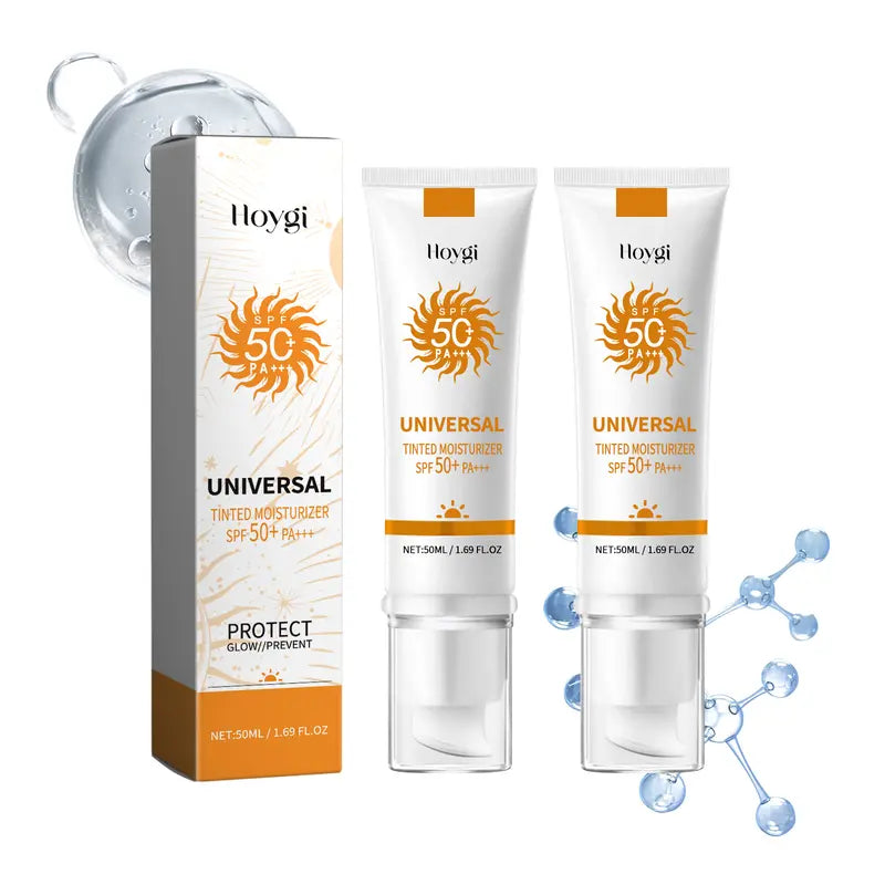 Sunscreen to prevent sunburn and tanning, Universal Tinted Face Moisturizer Sunscreen, SPF 50 PA+++ Outdoorfun Facial Daily Repairing Soothing Sunblock Water Proof Skin Repair Hydrate Moisture,travel essentials
